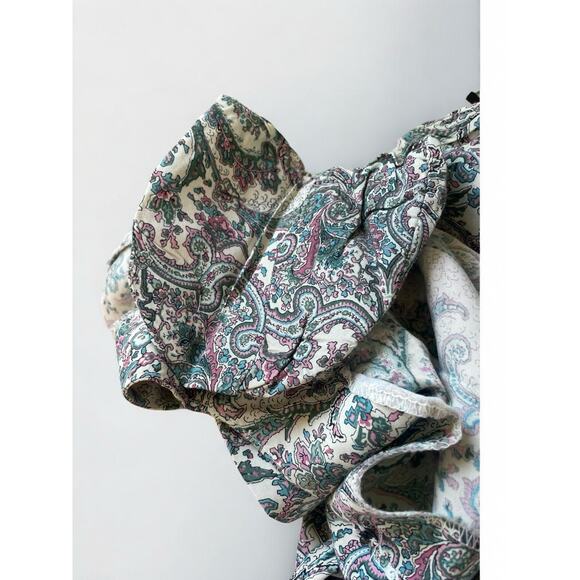 Vintage 80s Phoebe Petites Paisley Midi Dress Boho Cottagecore 80s Feminine S-XS - Picture 5 of 8